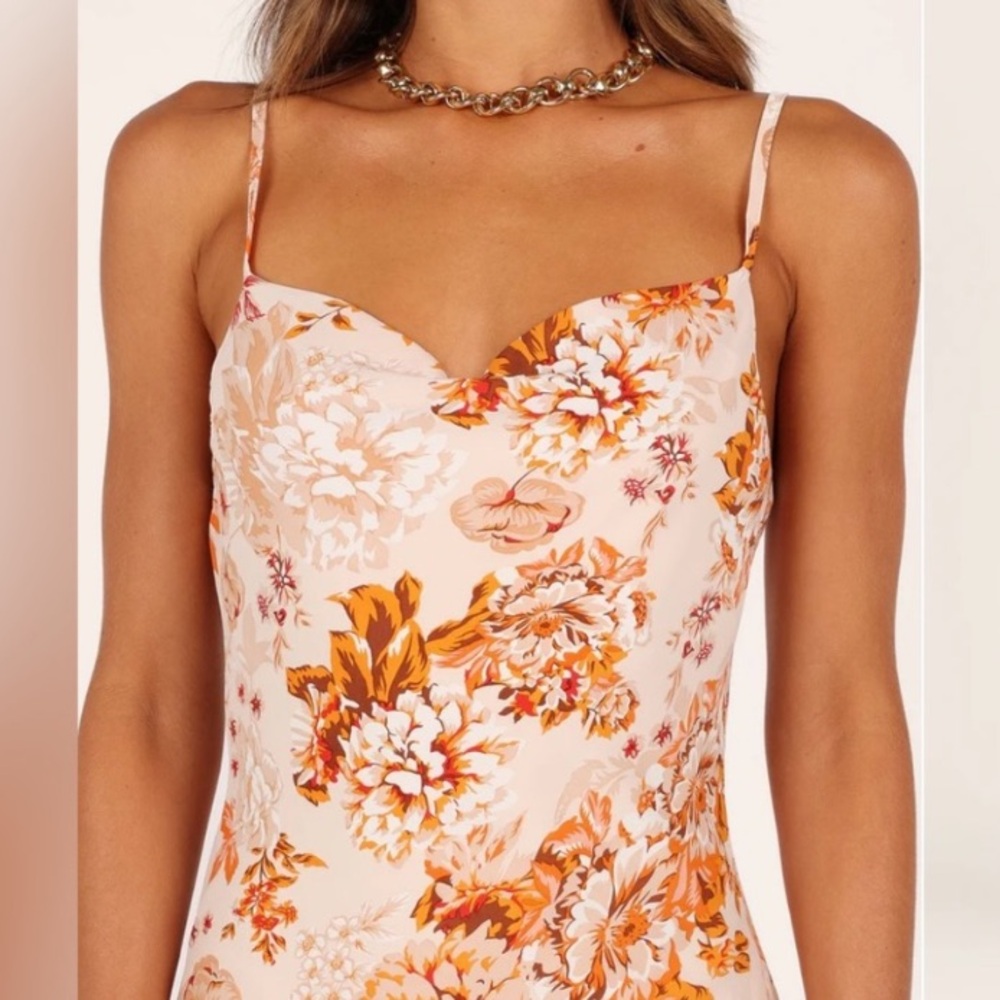 Petal & Pup Yelena Dress Orange Floral Midi